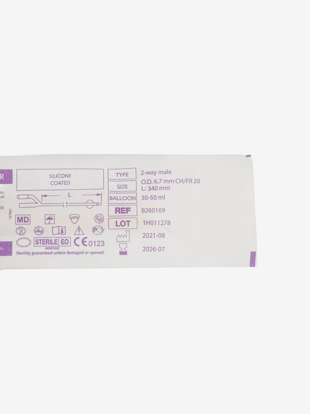 BEROCATH® Latex Foley Catheter, 2-Way, Male раз CH/FR 20, L: 340 mm, BALLOON: 30-50 ml