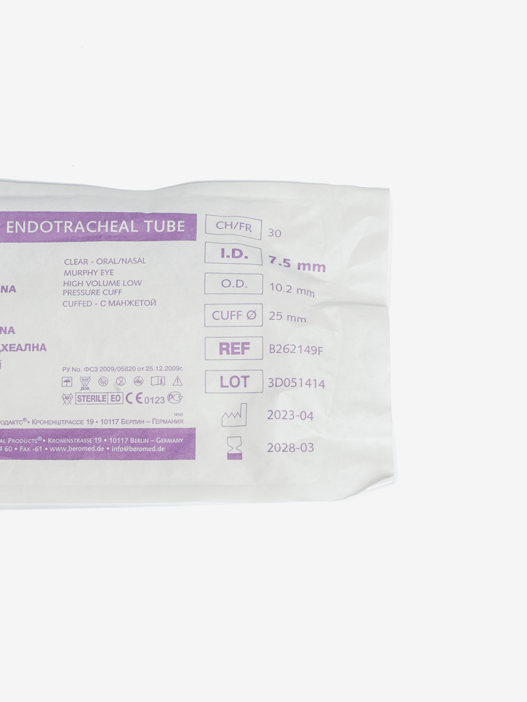 BEROTUBE® manjetali endotraxeal trubka