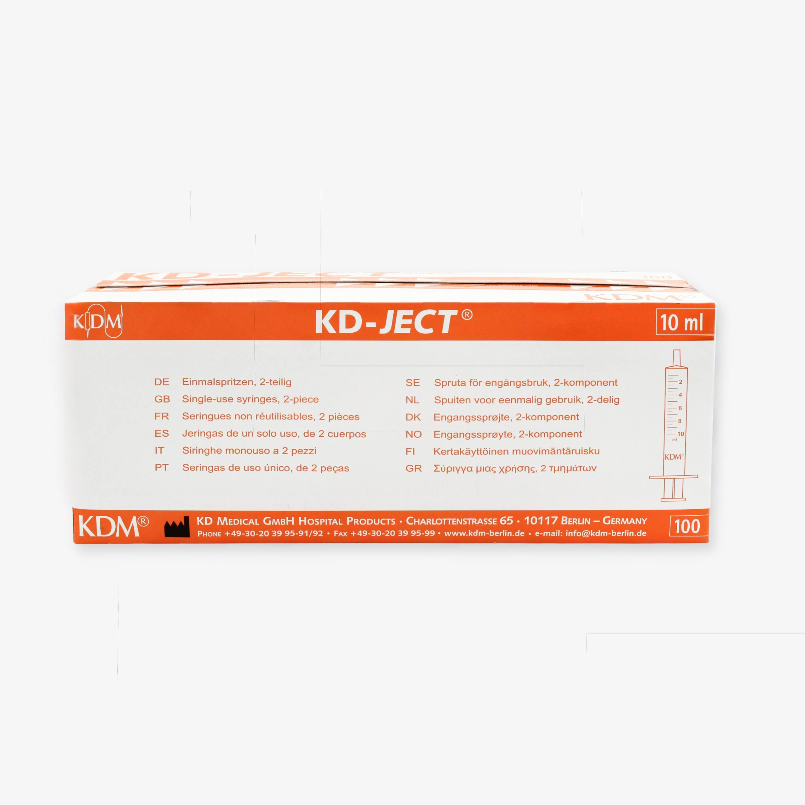 Шприц однократного применения KD-JECT®, двухкомпонентный, с иглой, Luer/Centric