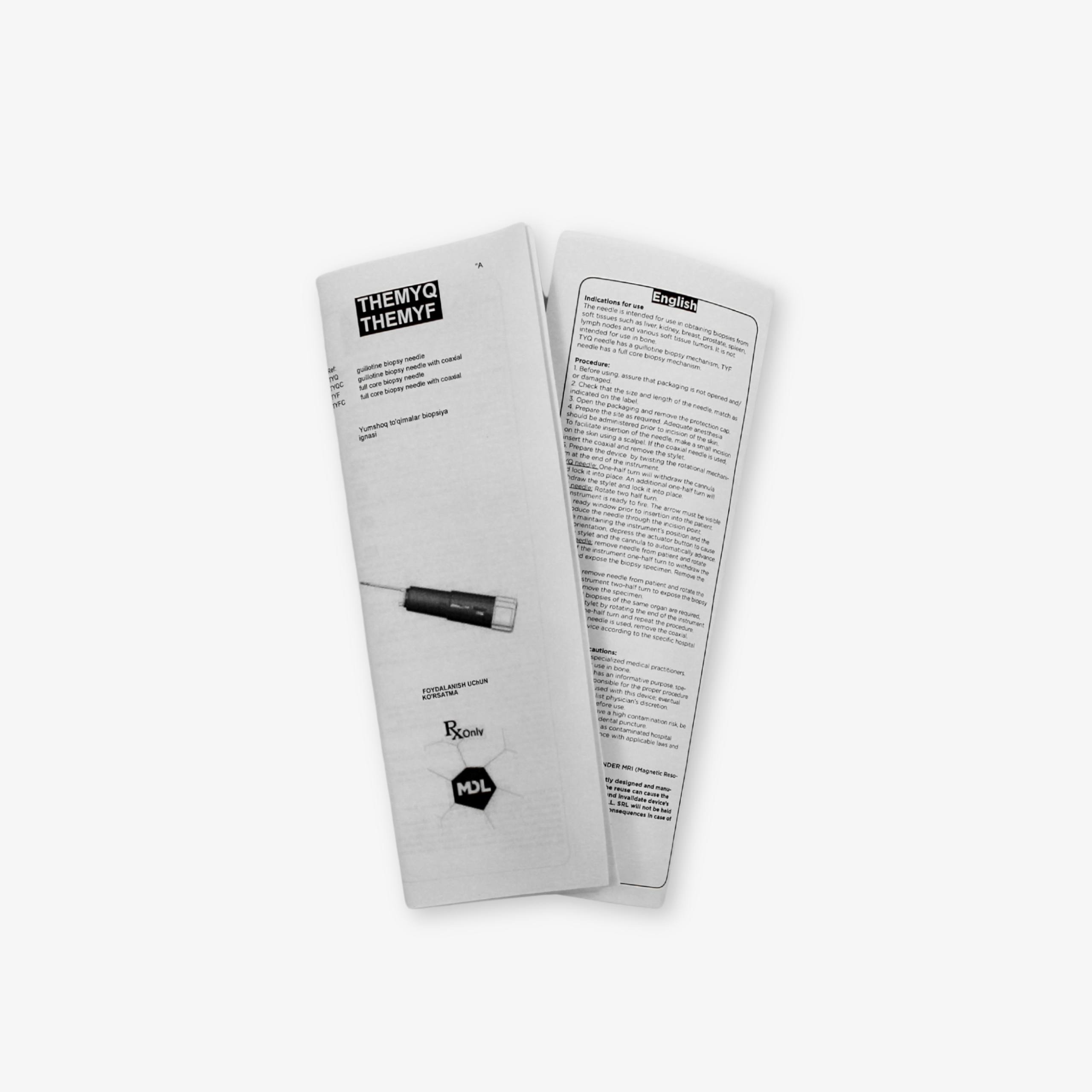 Биопсийный пистолет автоматический вращающийся, однократного применения «THEMYQ», для биопсии мягких тканей с иглой