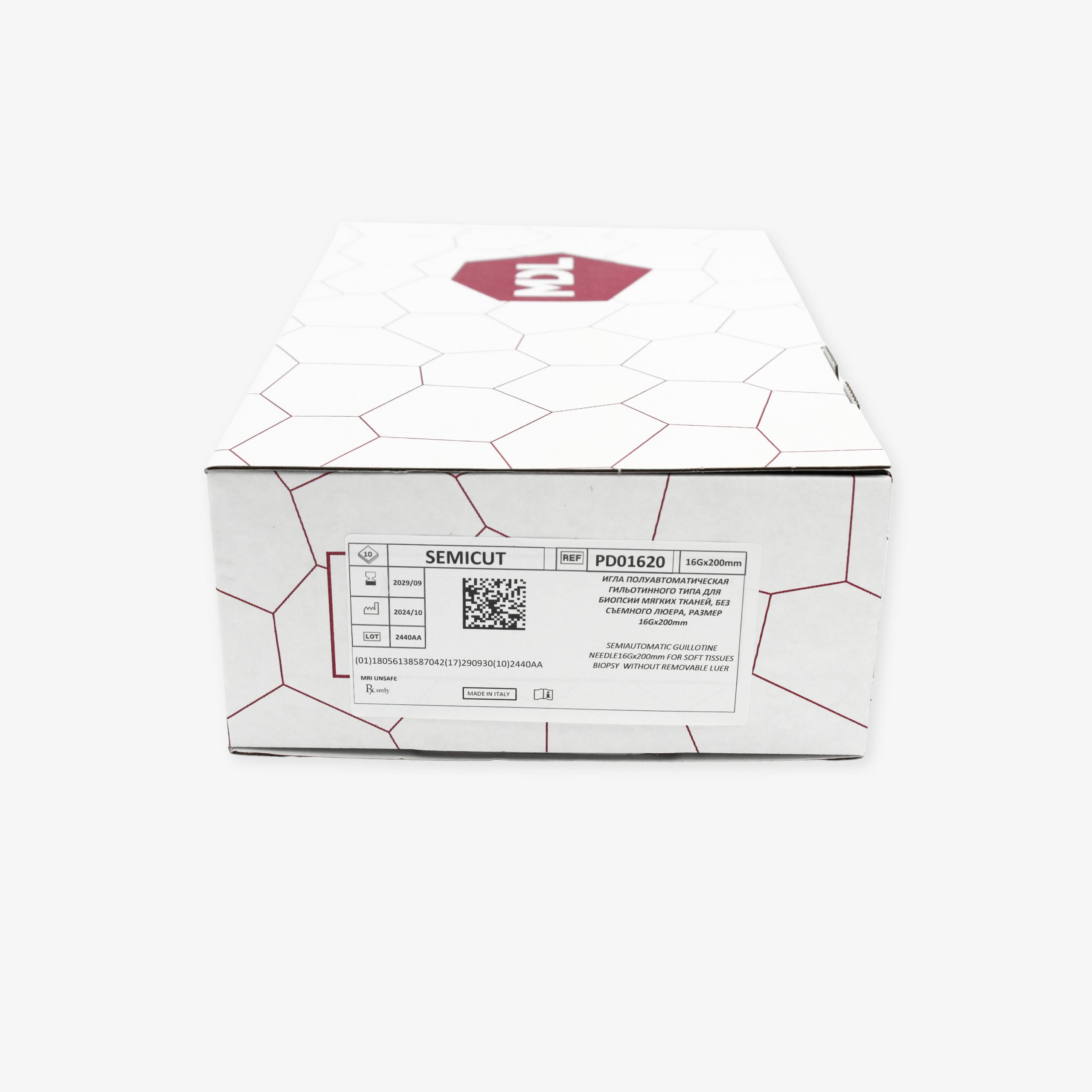 Полуавтоматическая гильотинная игла для биопсии мягких тканей «SemiCut», без съёмного люера