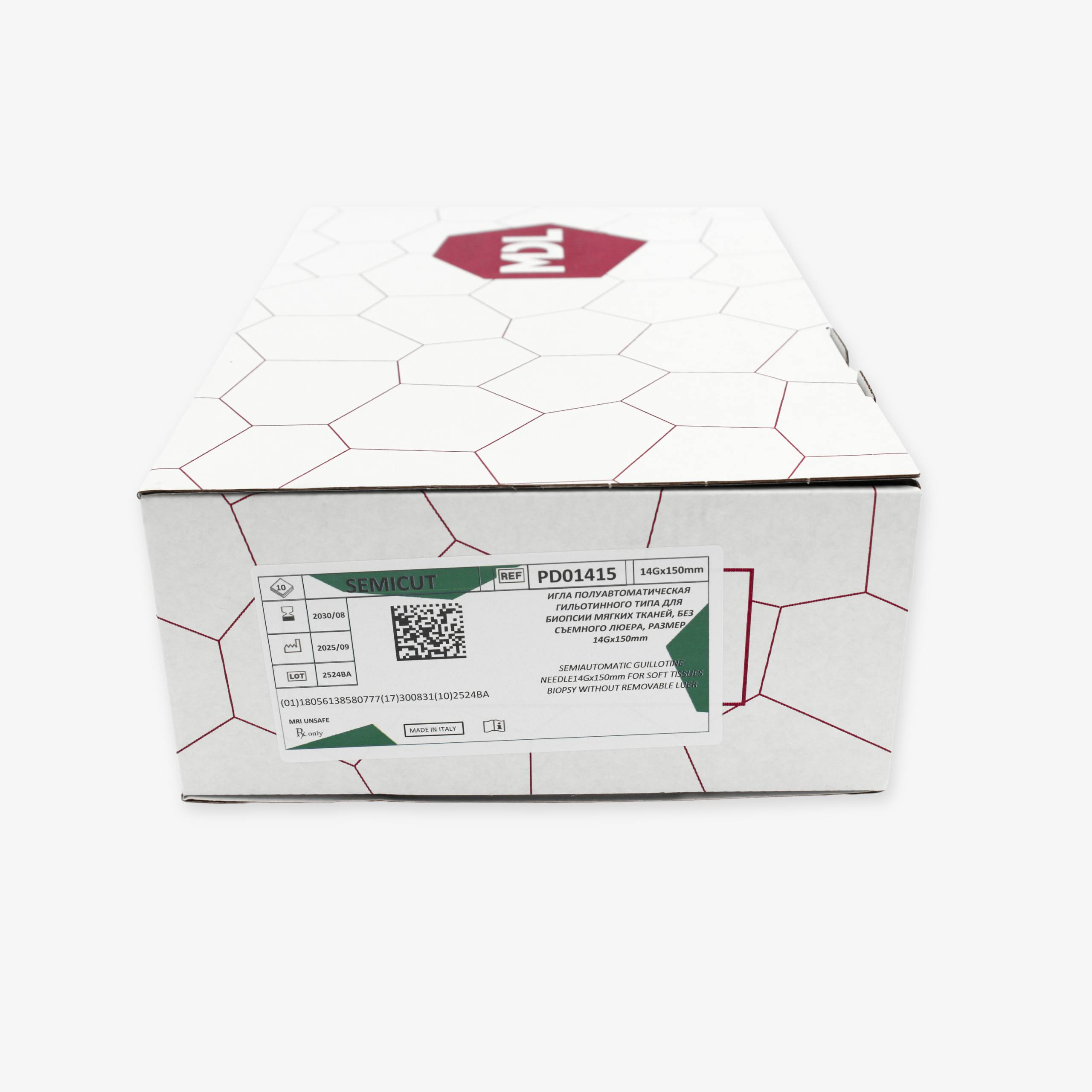 Полуавтоматическая гильотинная игла для биопсии мягких тканей «SemiCut», без съёмного люера