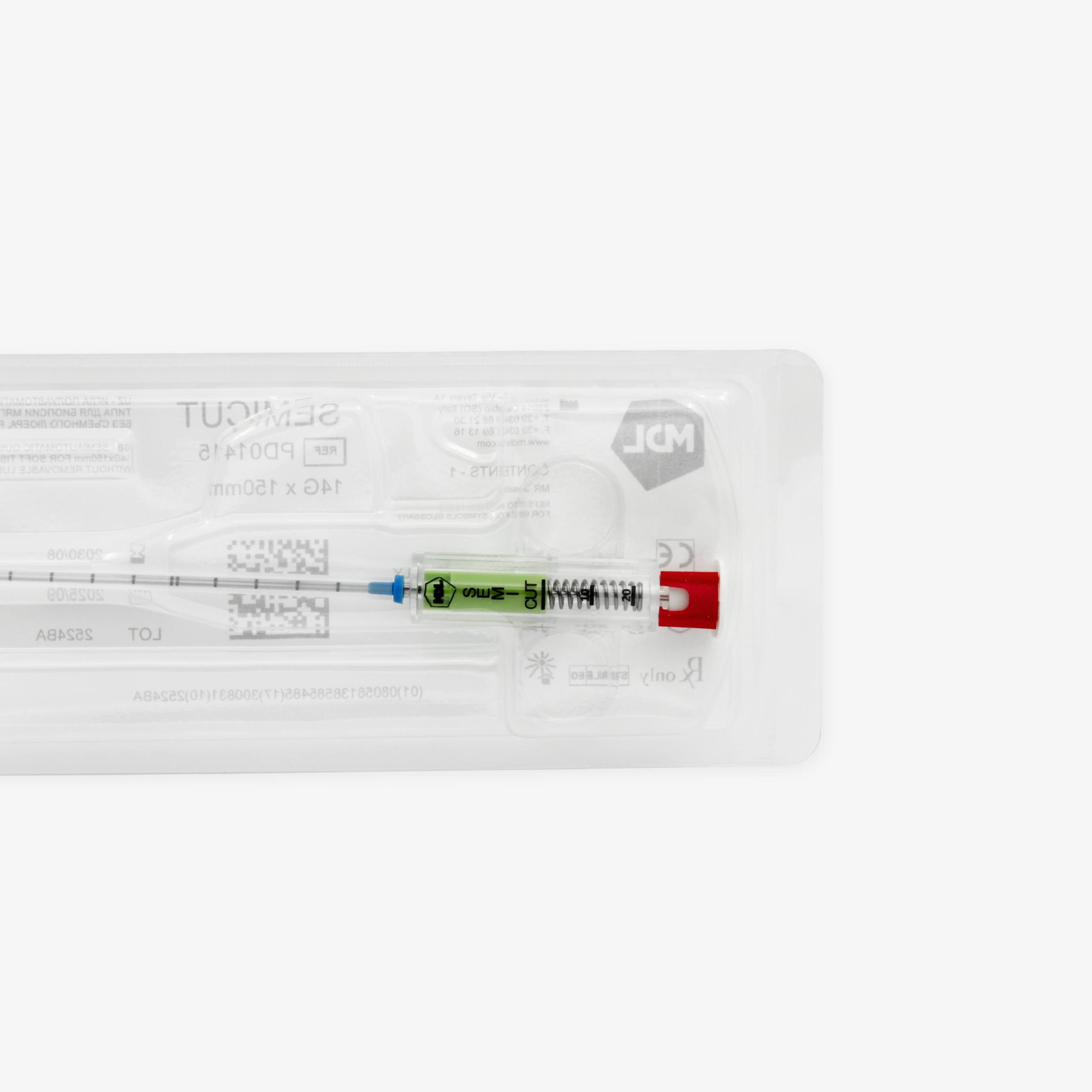 Полуавтоматическая гильотинная игла для биопсии мягких тканей «SemiCut», без съёмного люера