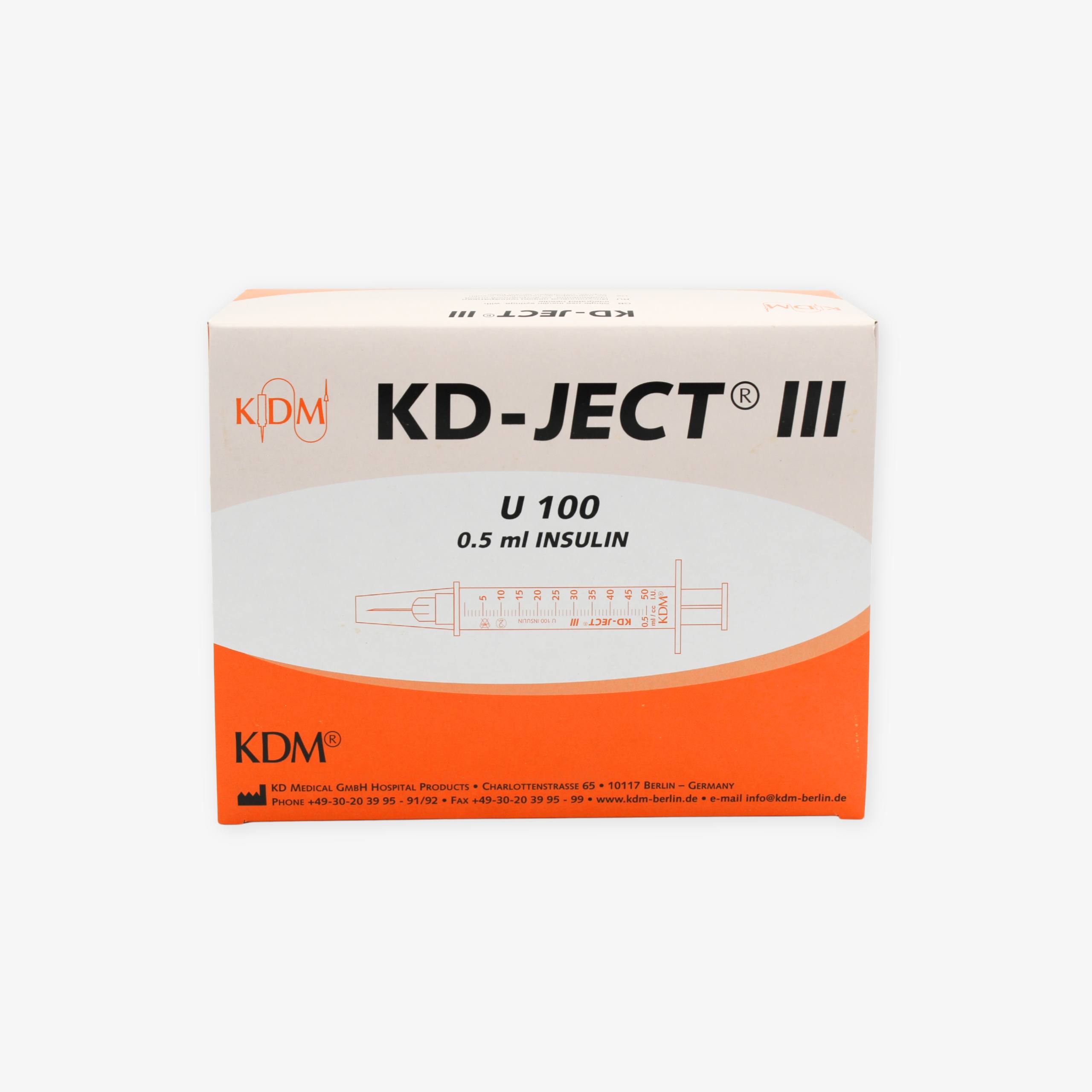 Инсулиновый шприц KD-JECT® III, однократного применения, со встроенной иглой, U-100