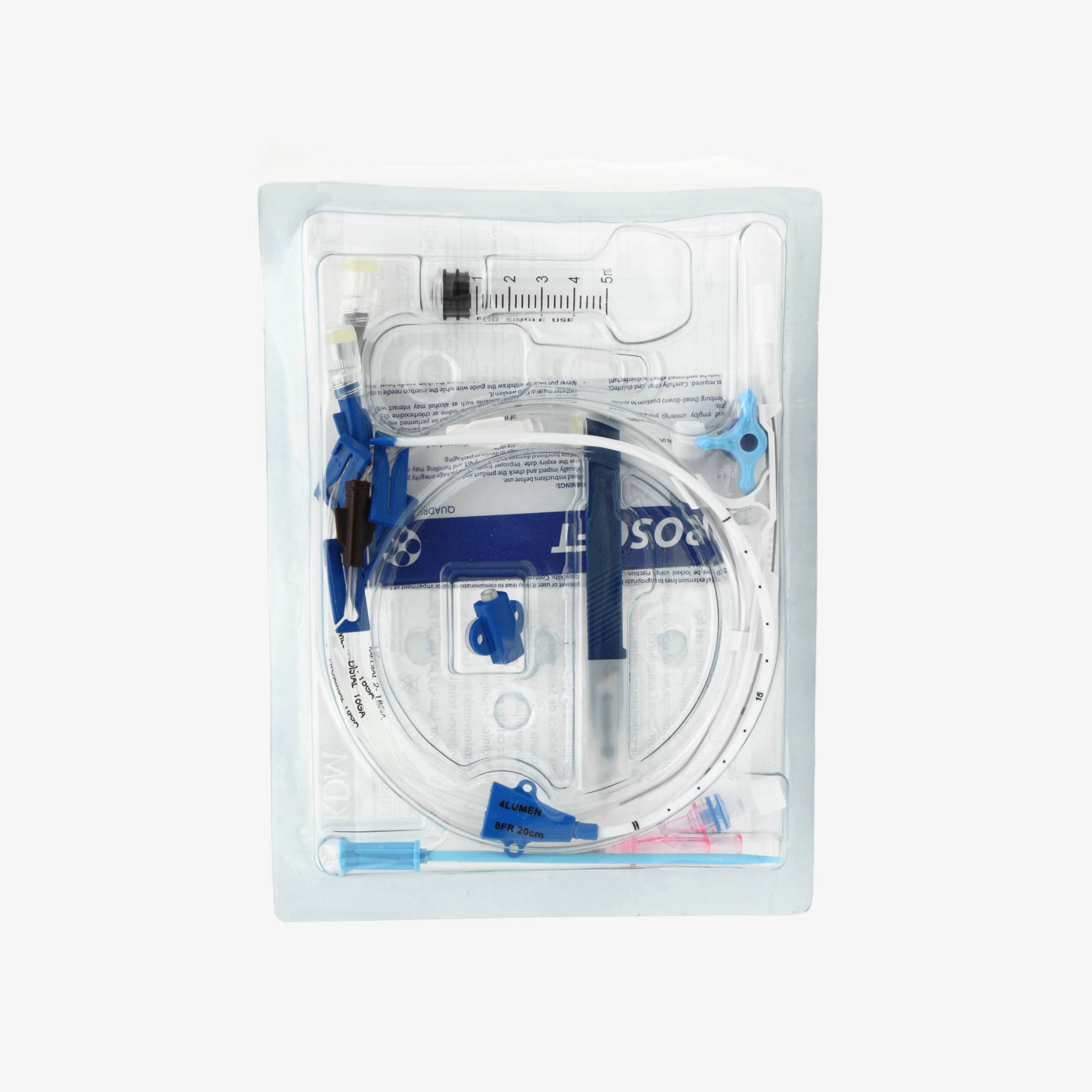 Катетеры центральные венозные (по методике Сельдингера), KD-QUADROSOFT раз 18G+18G+18G+16G, (8F)