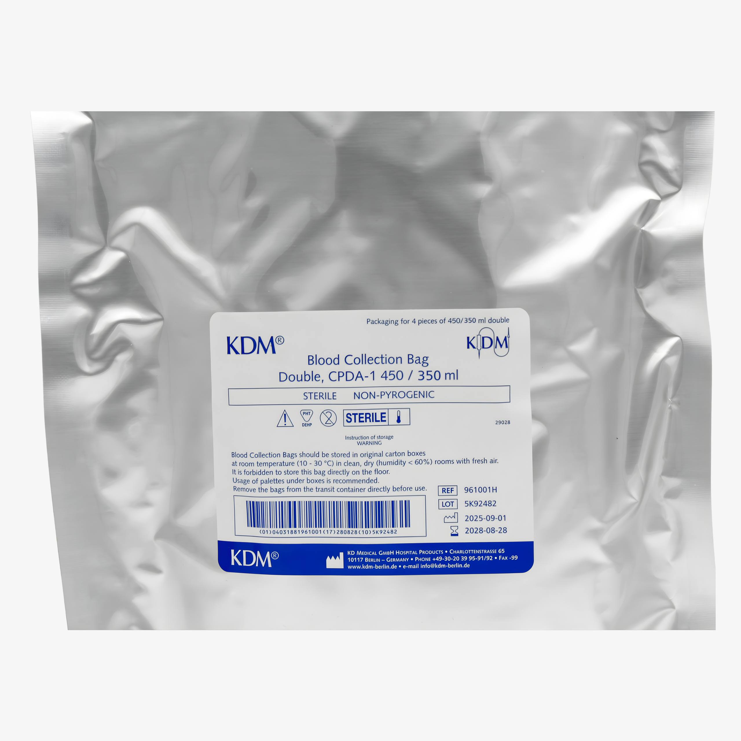 Мешки для хранения крови и её компонентов, Double CPDA-1, 450/350 мл