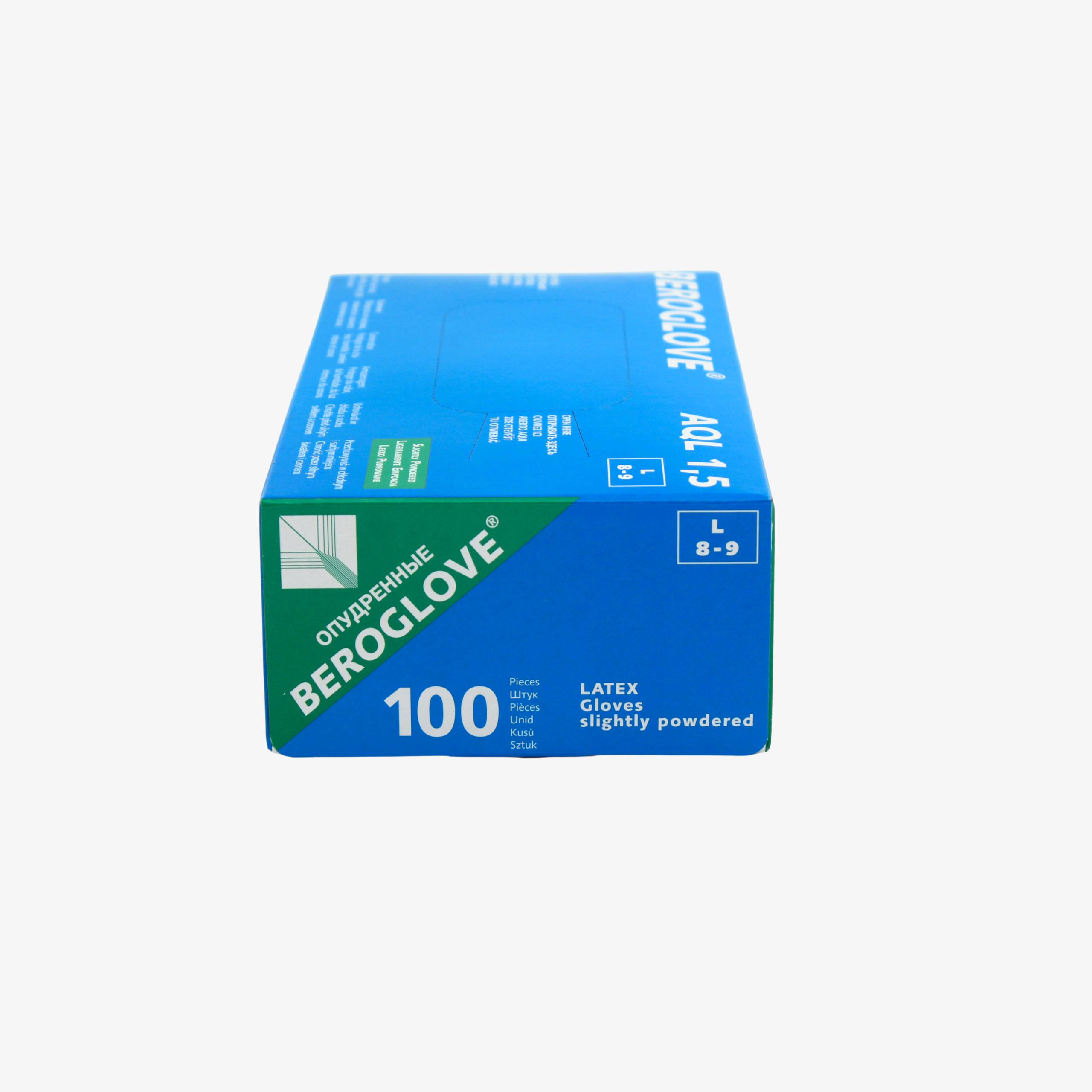 Перчатки нестерильные латексные, опудренные, BEROGLOVE®
