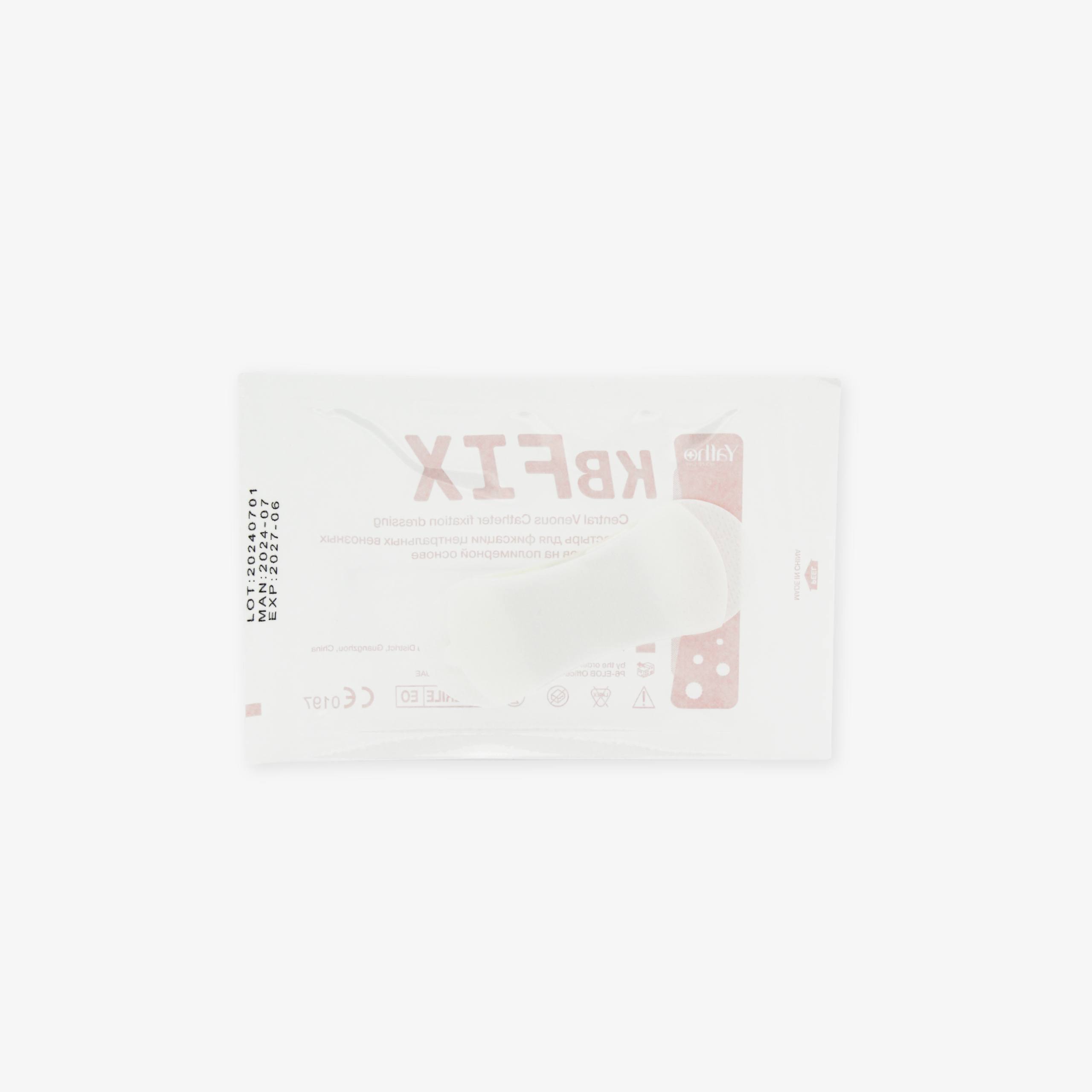 KBFIX markaziy venoz kateterlarni mahkamlash uchun polimer asosli plastir, 9 × 3,5 sm