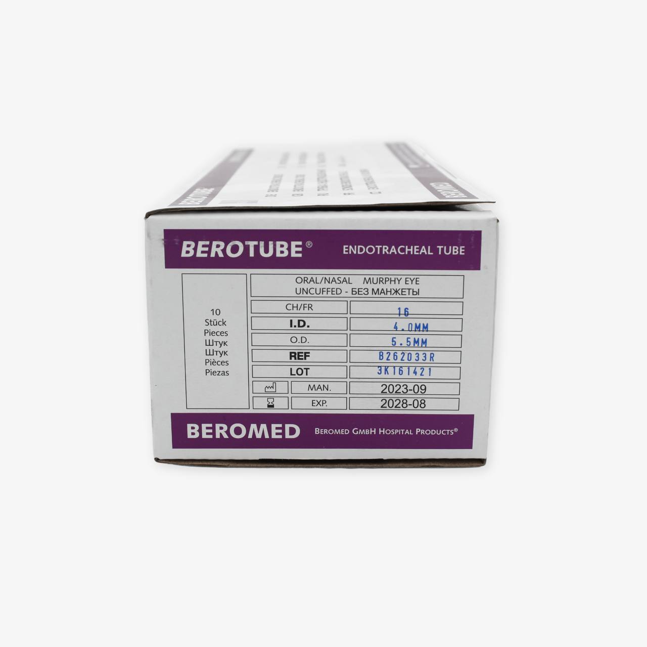 Трубка эндотрахеальная "BEROTUBE®", тип без манжеты