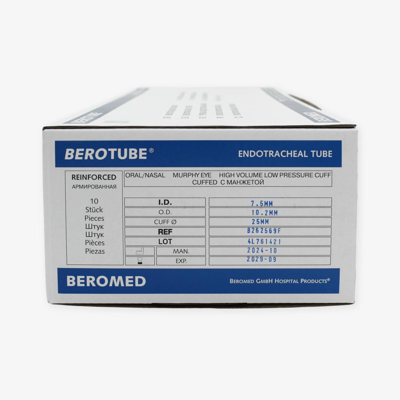 BEROTUBE® armaturalangan endotraxeal trubka, manjetali