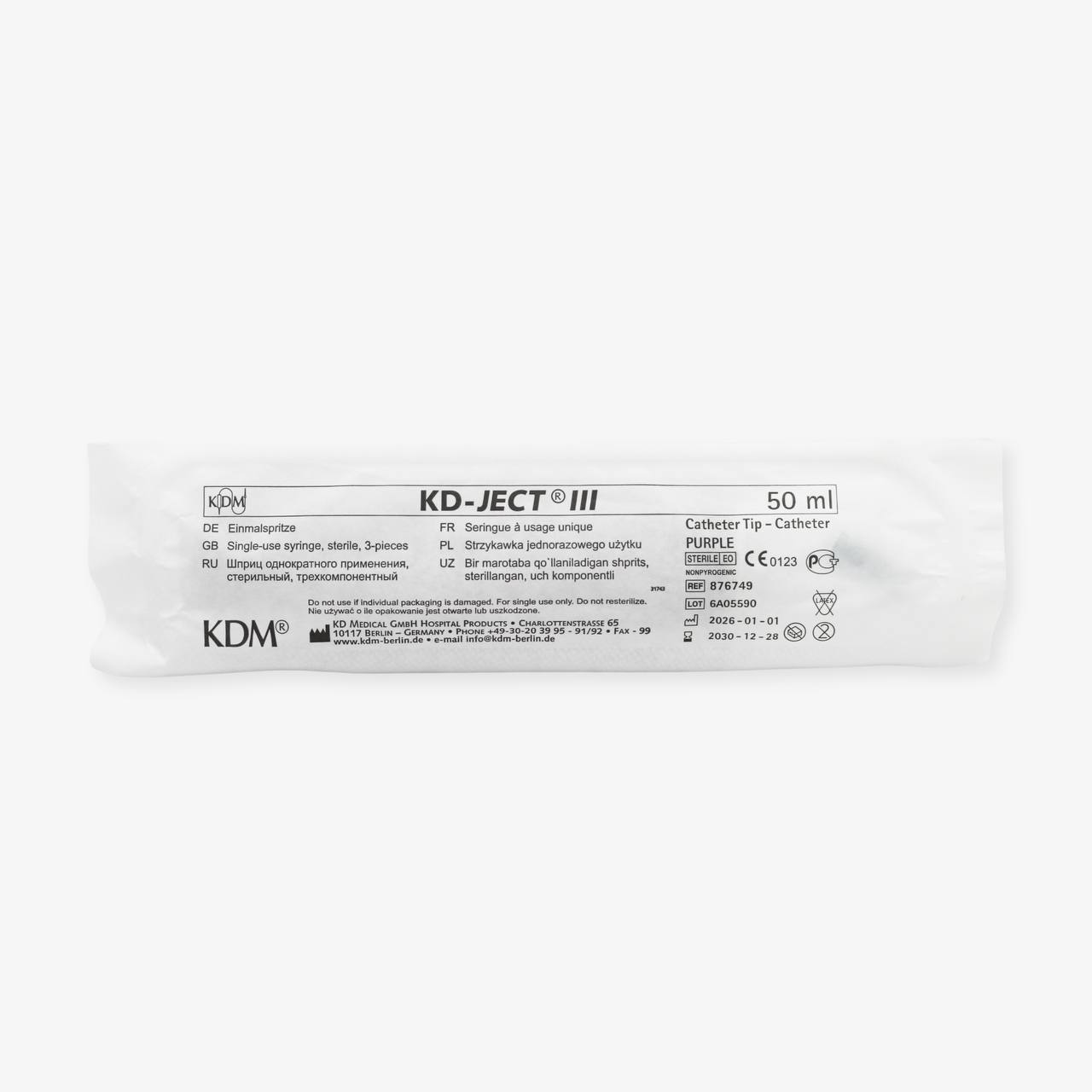 KD-JECT III PURPLE 50 mL Catheter Tip Syringe